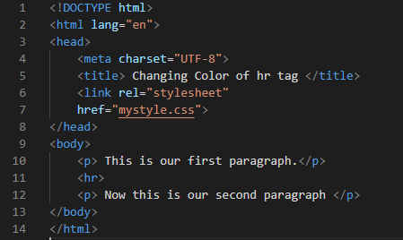 hr tag in html